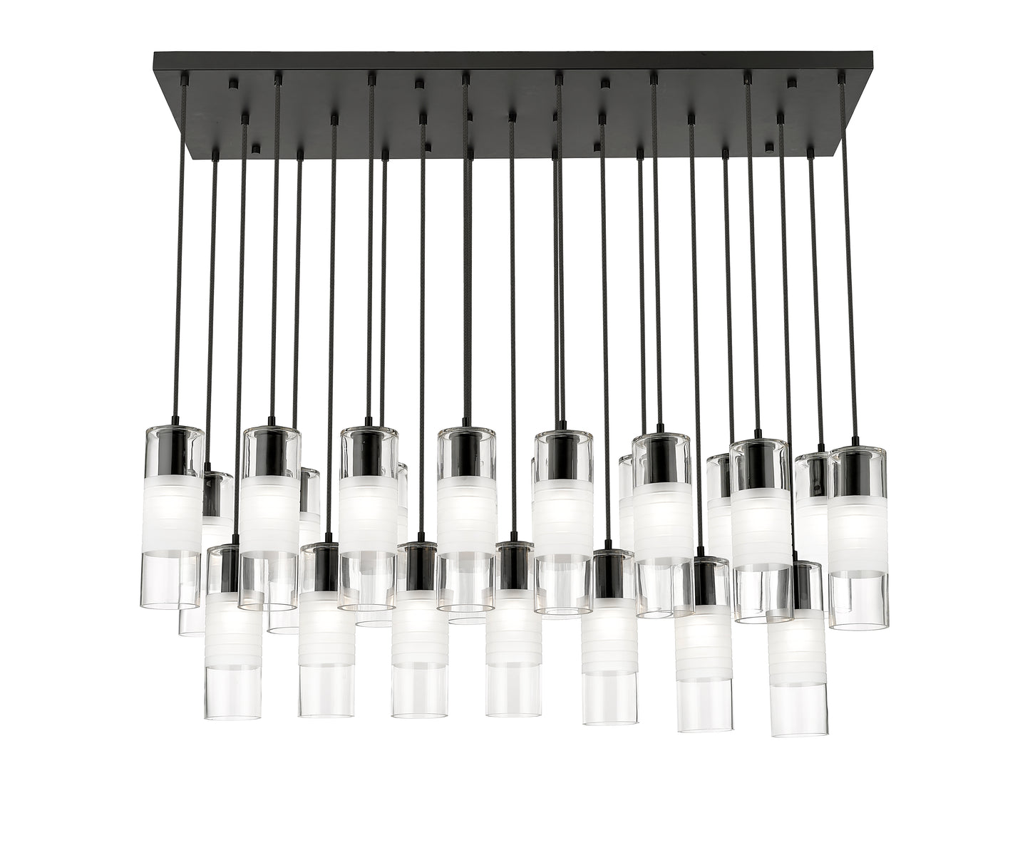 Alton 23 Light Linear Chandelier Matte Black