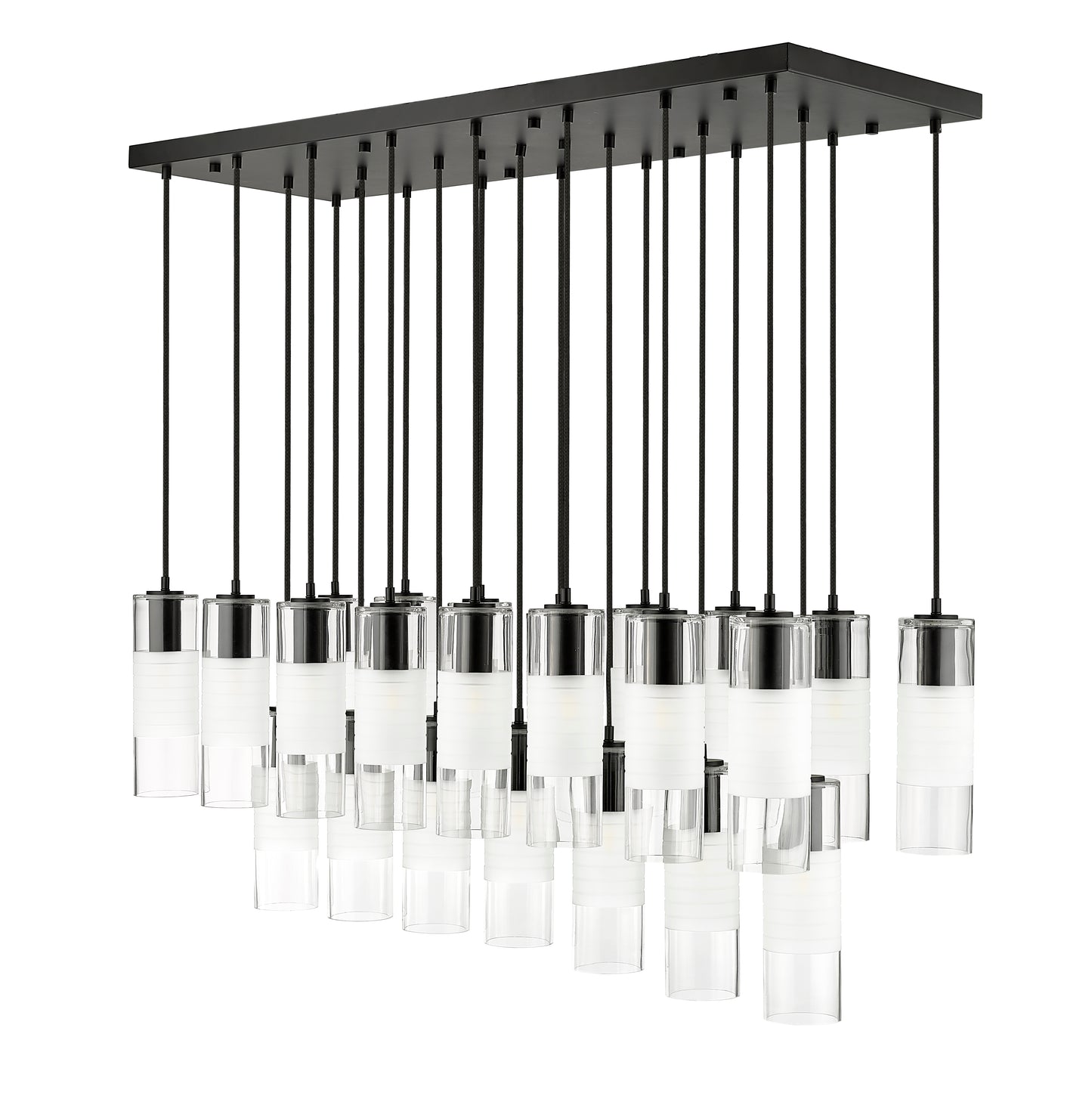 Alton 23 Light Linear Chandelier Matte Black