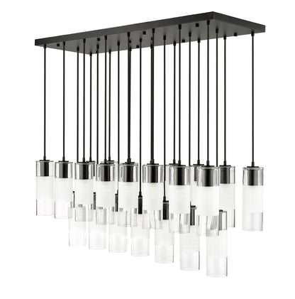 Alton 23 Light Linear Chandelier Matte Black