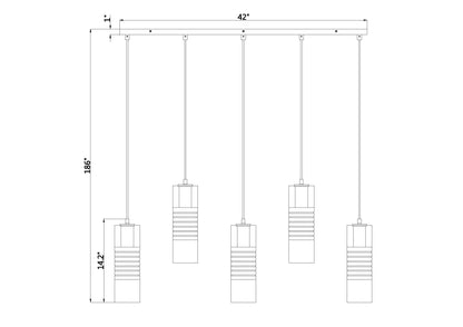 Alton 5 Light Linear Chandelier Brushed Nickel