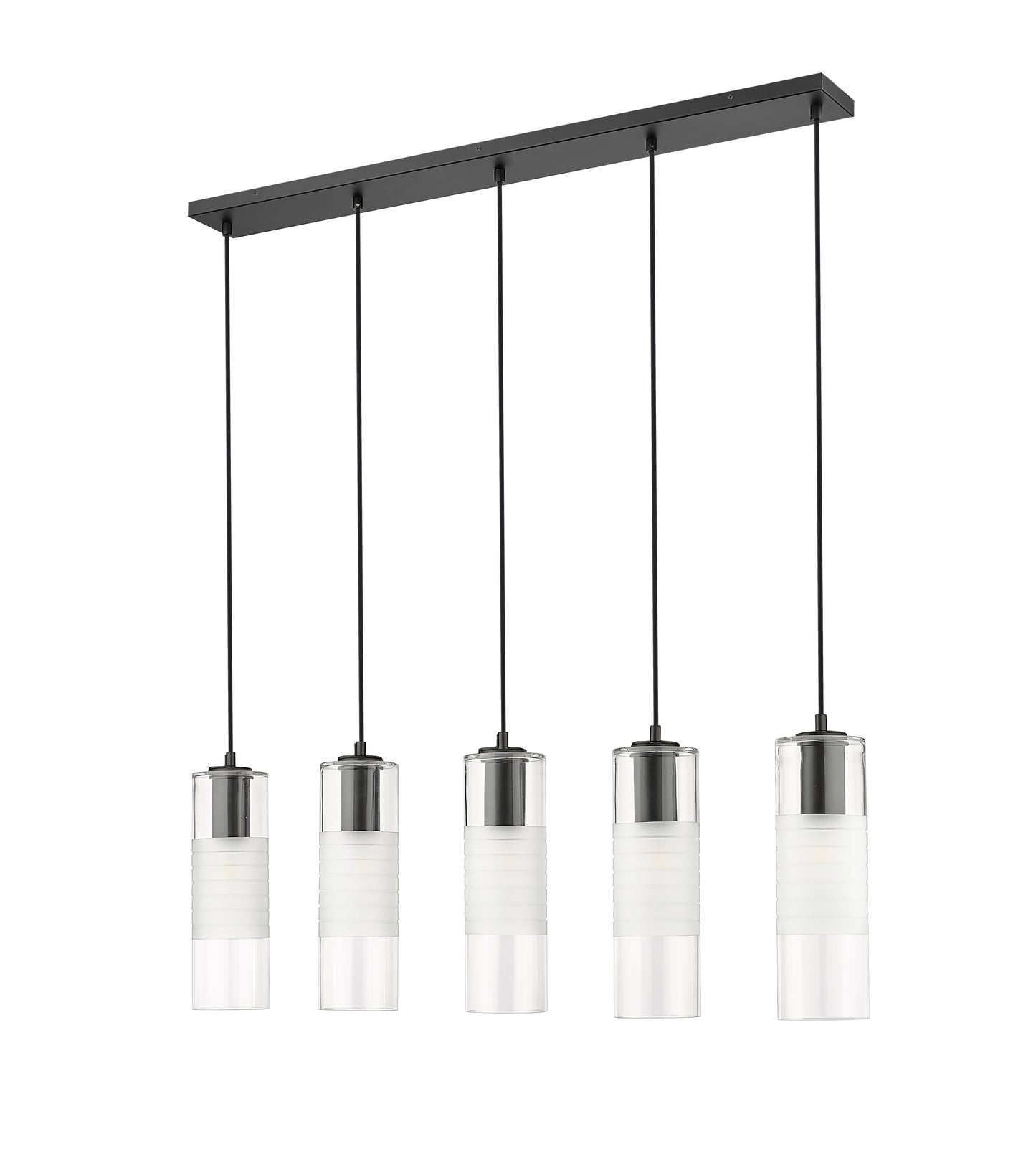 Alton 5 Light Linear Chandelier Matte Black