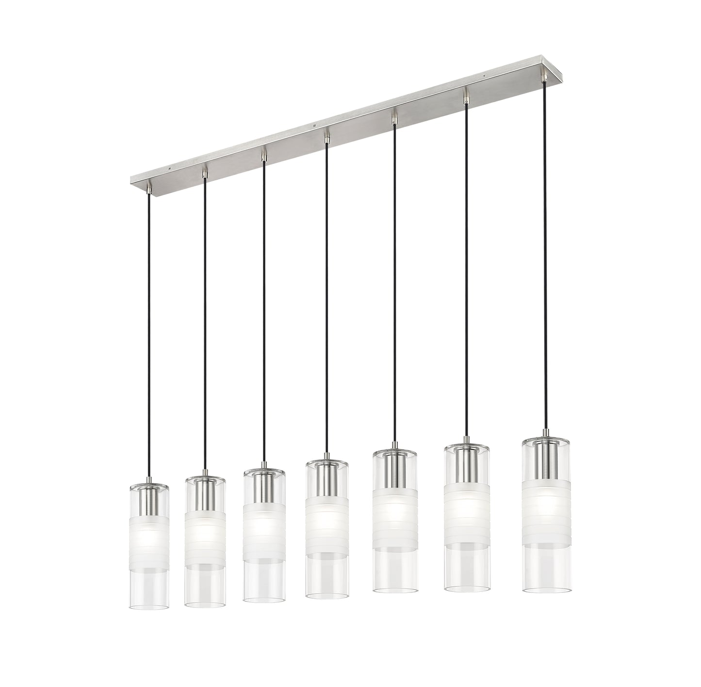 Alton 7 Light Linear Chandelier Brushed Nickel