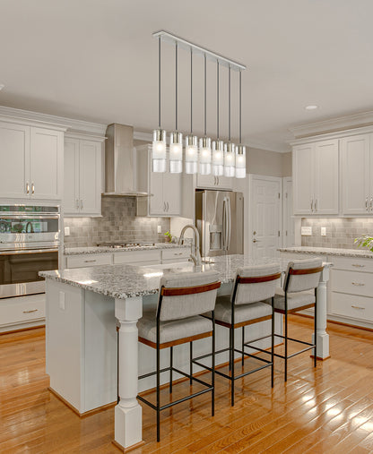 Alton 7 Light Linear Chandelier Brushed Nickel