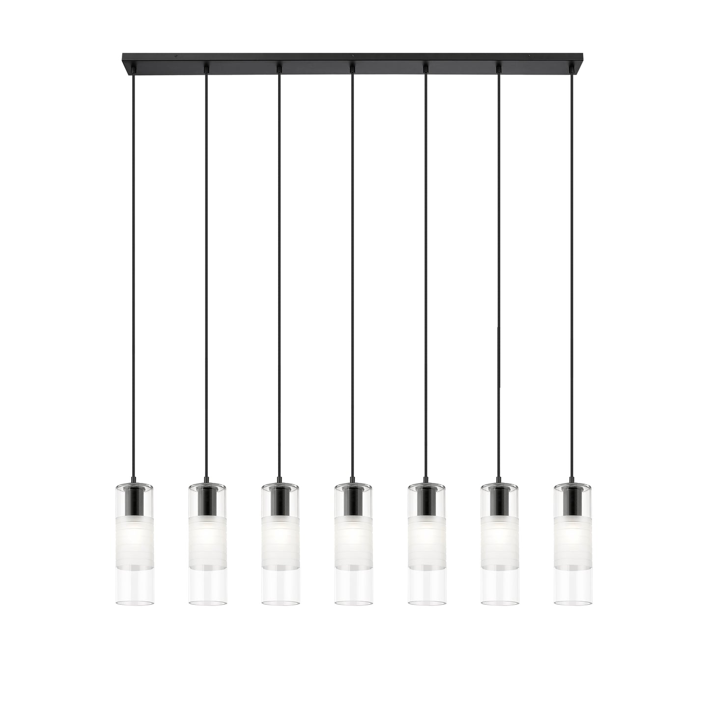 Alton 7 Light Linear Chandelier Matte Black
