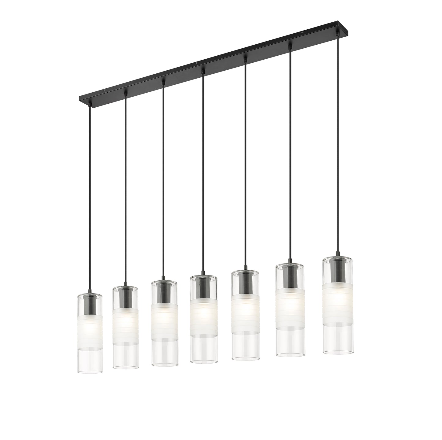 Alton 7 Light Linear Chandelier Matte Black