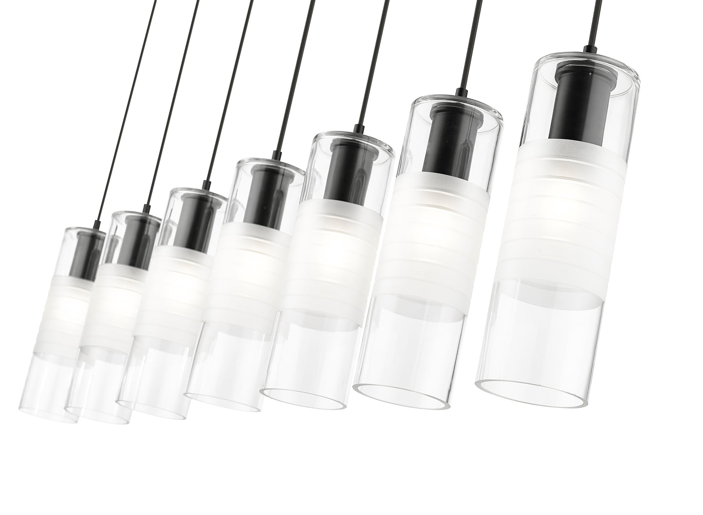 Alton 7 Light Linear Chandelier Matte Black