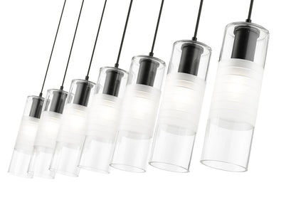 Alton 7 Light Linear Chandelier Matte Black