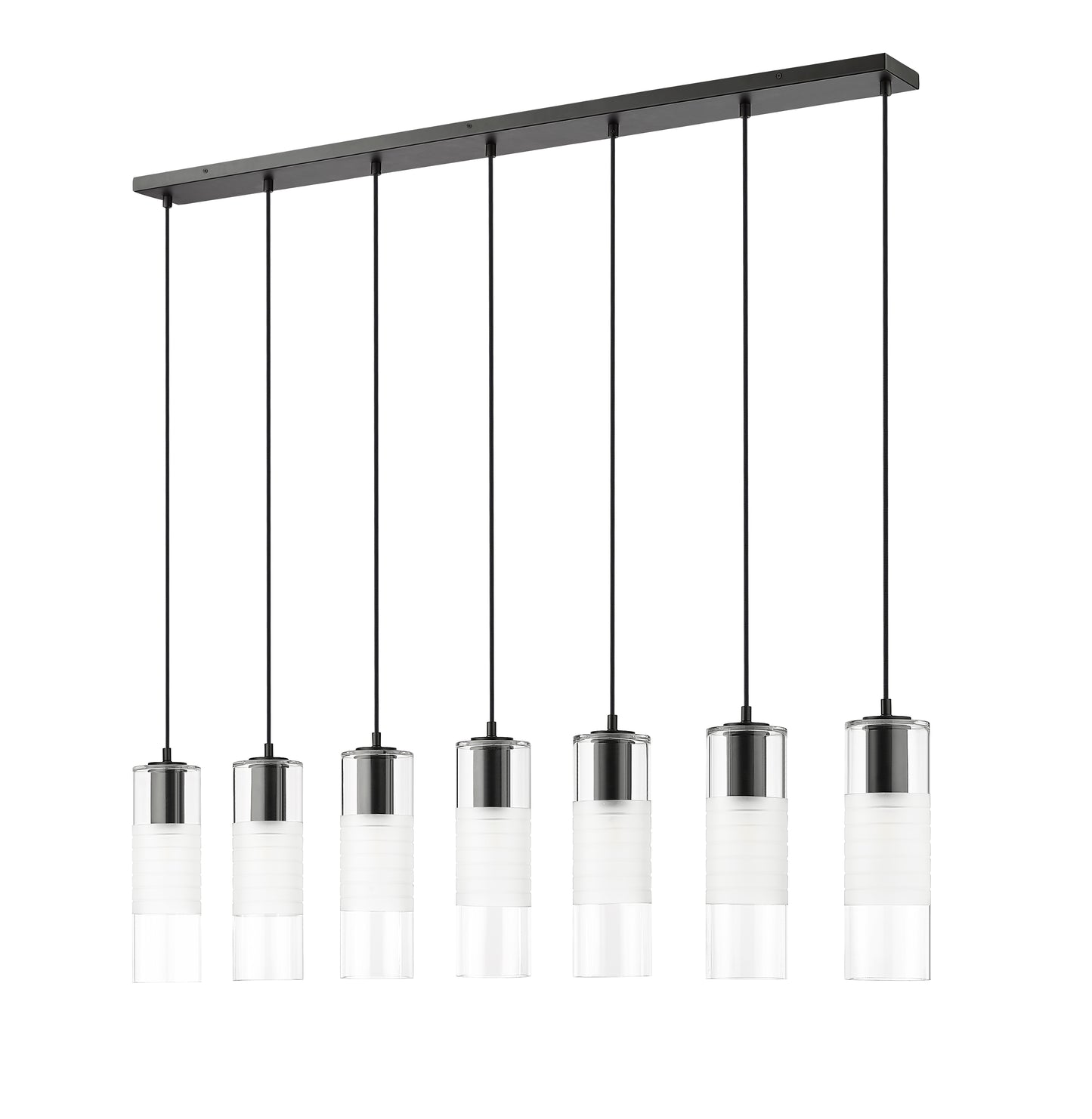 Alton 7 Light Linear Chandelier Matte Black