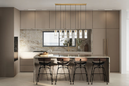 Alton 7 Light Linear Chandelier Modern Gold