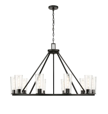 Titus 10 Light Chandelier Matte Black