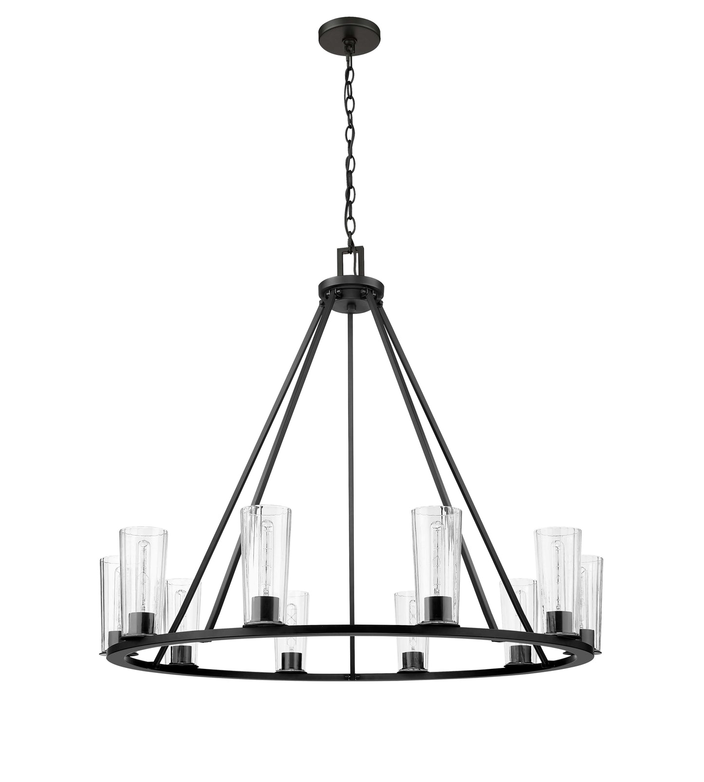 Titus 10 Light Chandelier Matte Black