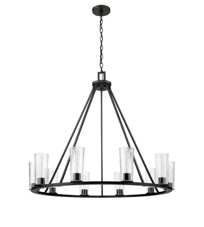 Titus 10 Light Chandelier Matte Black