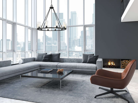 Titus 10 Light Chandelier Matte Black