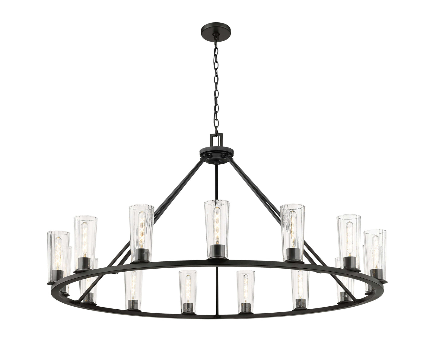 Titus 15 Light Chandelier Matte Black