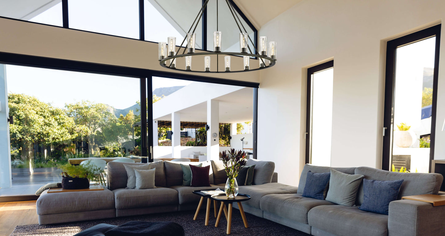 Titus 15 Light Chandelier Matte Black