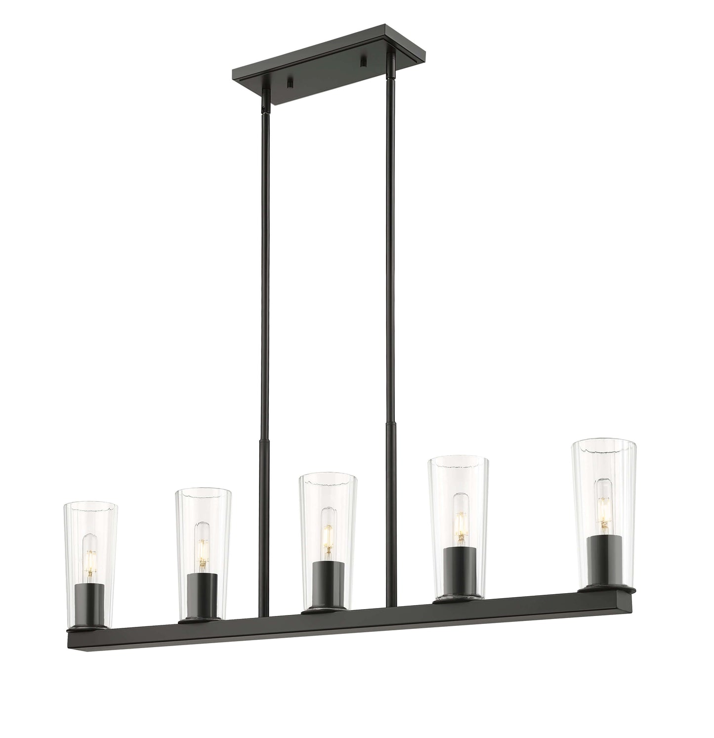 Titus 5 Light Linear Chandelier Matte Black
