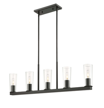 Titus 5 Light Linear Chandelier Matte Black