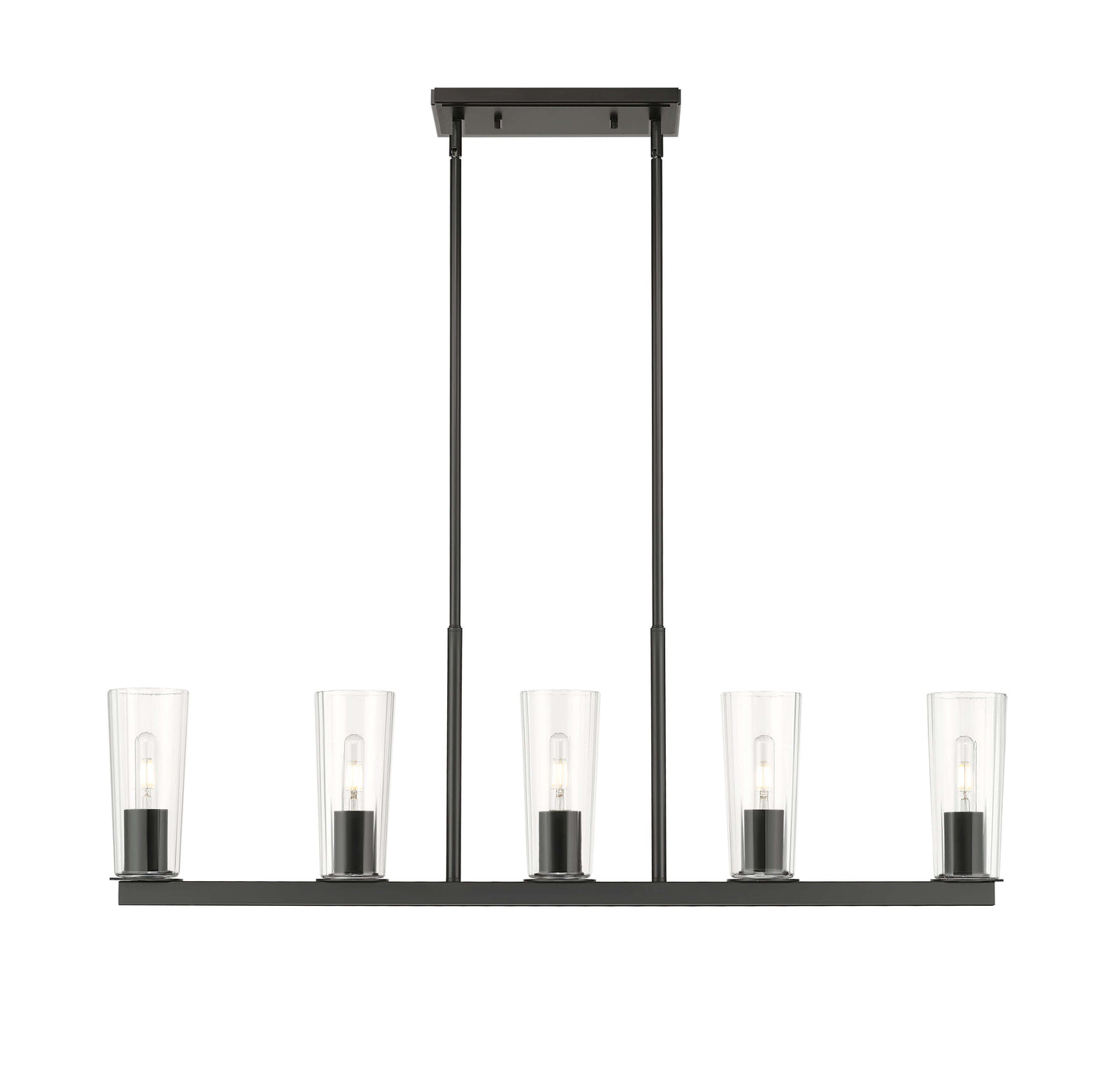 Titus 5 Light Linear Chandelier Matte Black