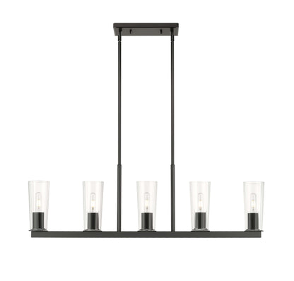 Titus 5 Light Linear Chandelier Matte Black