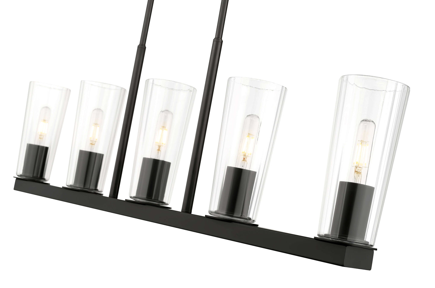 Titus 5 Light Linear Chandelier Matte Black