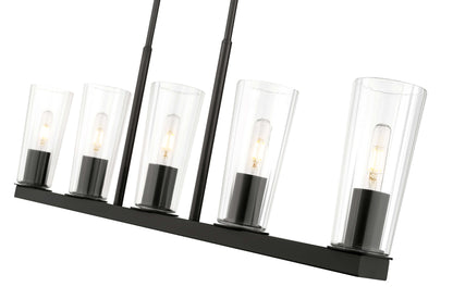 Titus 5 Light Linear Chandelier Matte Black