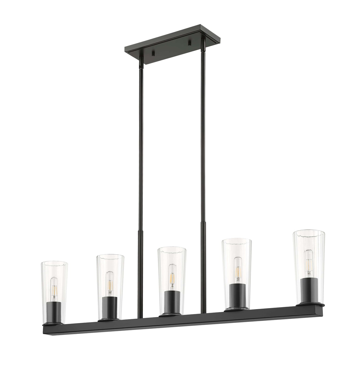 Titus 5 Light Linear Chandelier Matte Black