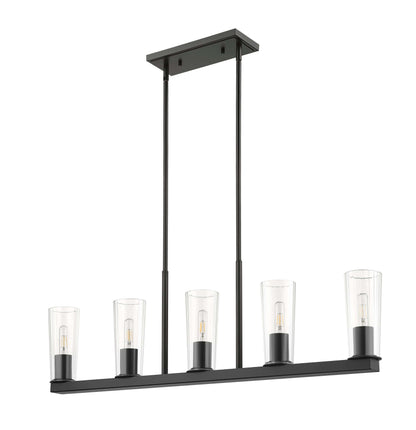 Titus 5 Light Linear Chandelier Matte Black