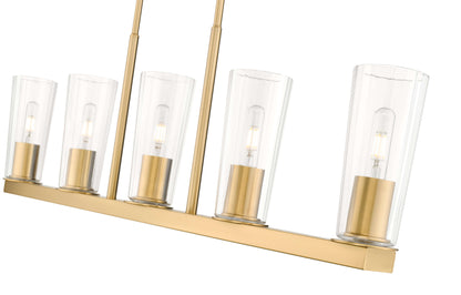Titus 5 Light Linear Chandelier Modern Gold