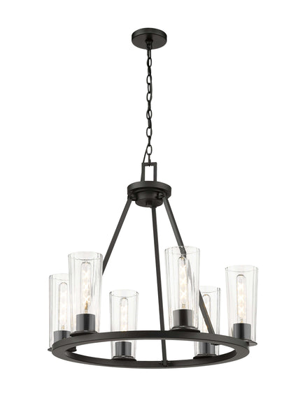 Titus 6 Light Chandelier Matte Black