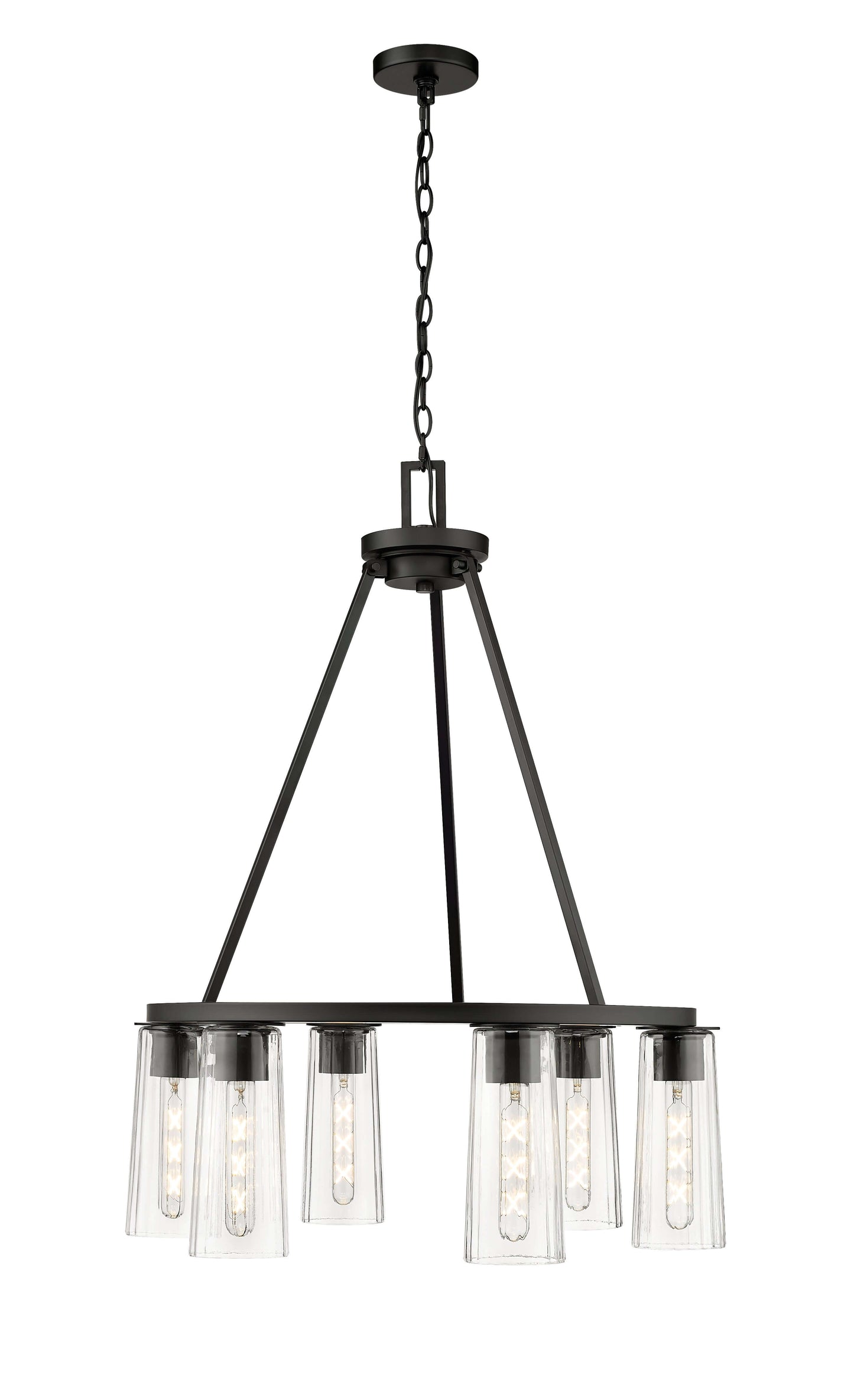 Titus 6 Light Chandelier Matte Black
