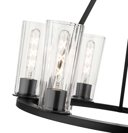 Titus 6 Light Chandelier Matte Black