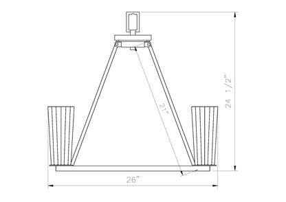 Titus 6 Light Chandelier Matte Black