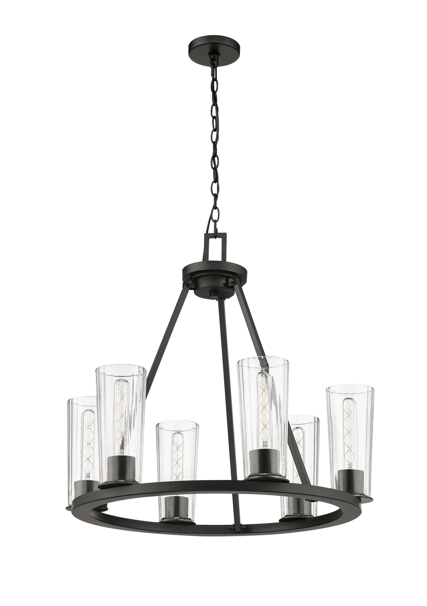 Titus 6 Light Chandelier Matte Black