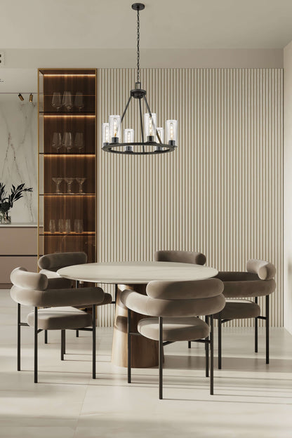 Titus 6 Light Chandelier Matte Black