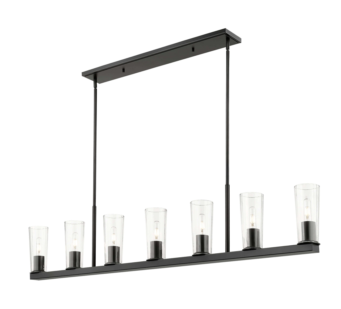 Titus 7 Light Linear Chandelier Matte Black