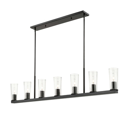 Titus 7 Light Linear Chandelier Matte Black