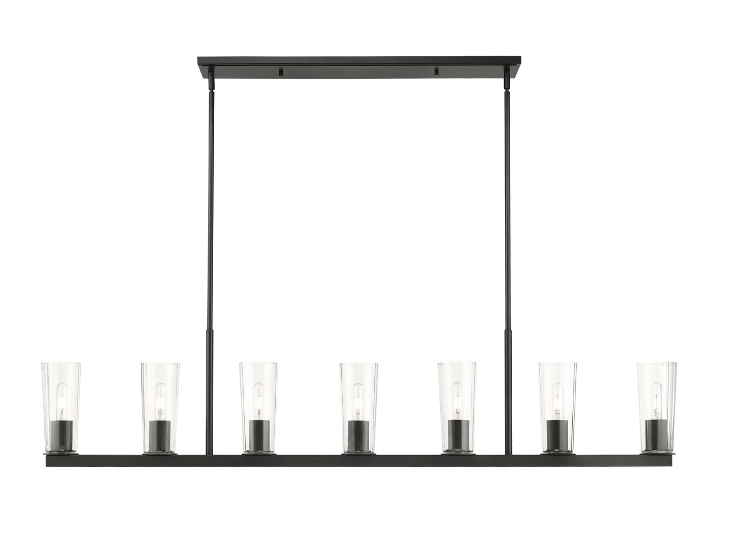 Titus 7 Light Linear Chandelier Matte Black