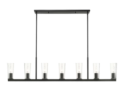Titus 7 Light Linear Chandelier Matte Black