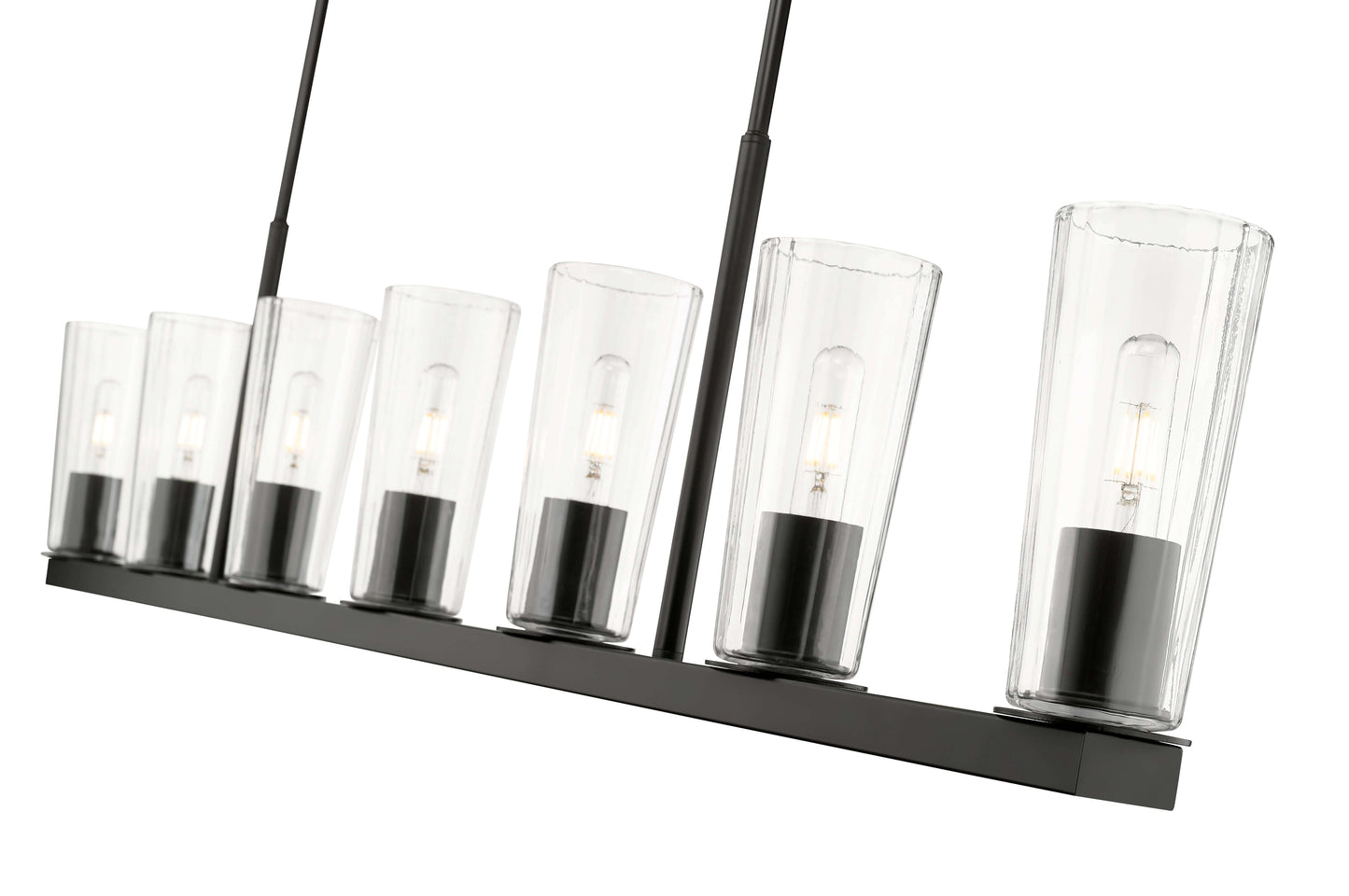 Titus 7 Light Linear Chandelier Matte Black