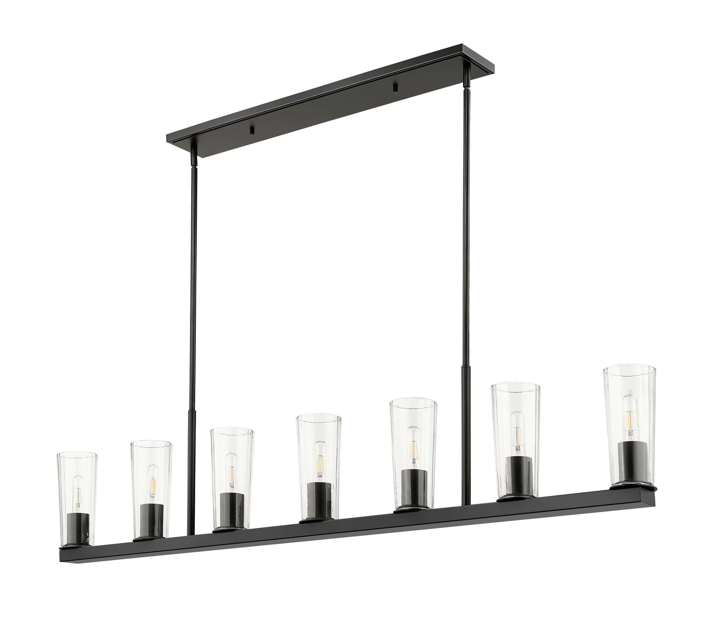 Titus 7 Light Linear Chandelier Matte Black