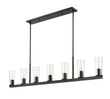 Titus 7 Light Linear Chandelier Matte Black