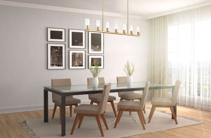 Titus 7 Light Linear Chandelier Modern Gold
