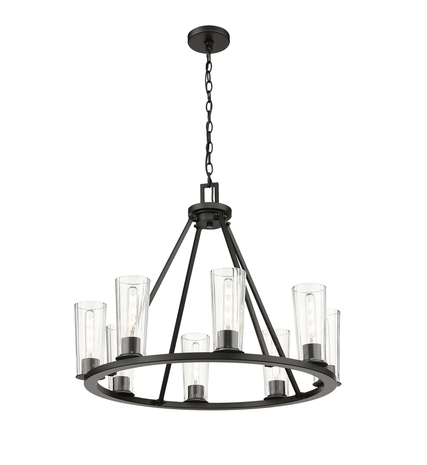 Titus 8 Light Chandelier Matte Black
