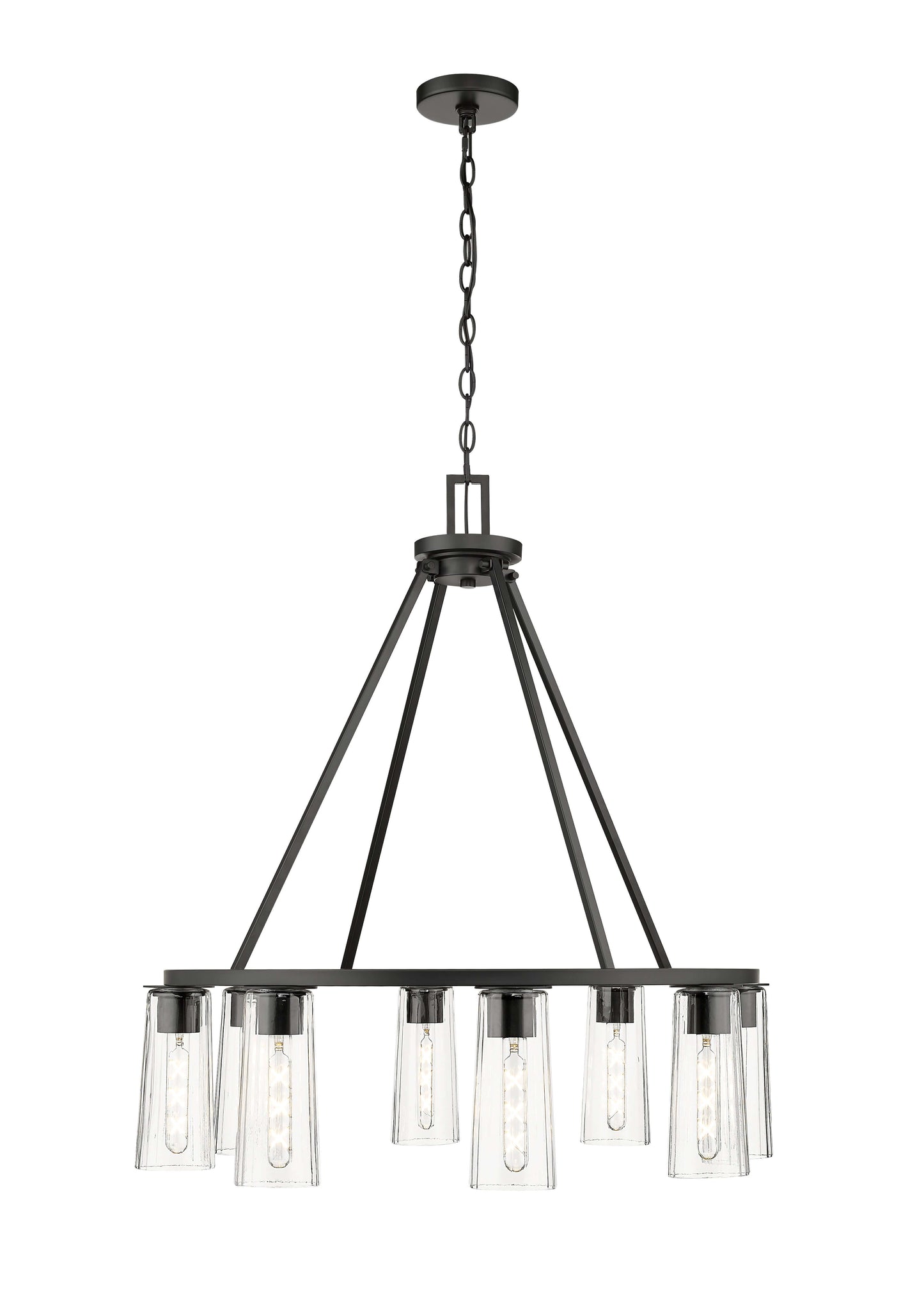 Titus 8 Light Chandelier Matte Black
