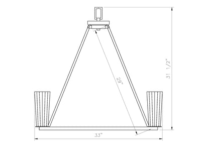 Titus 8 Light Chandelier Matte Black