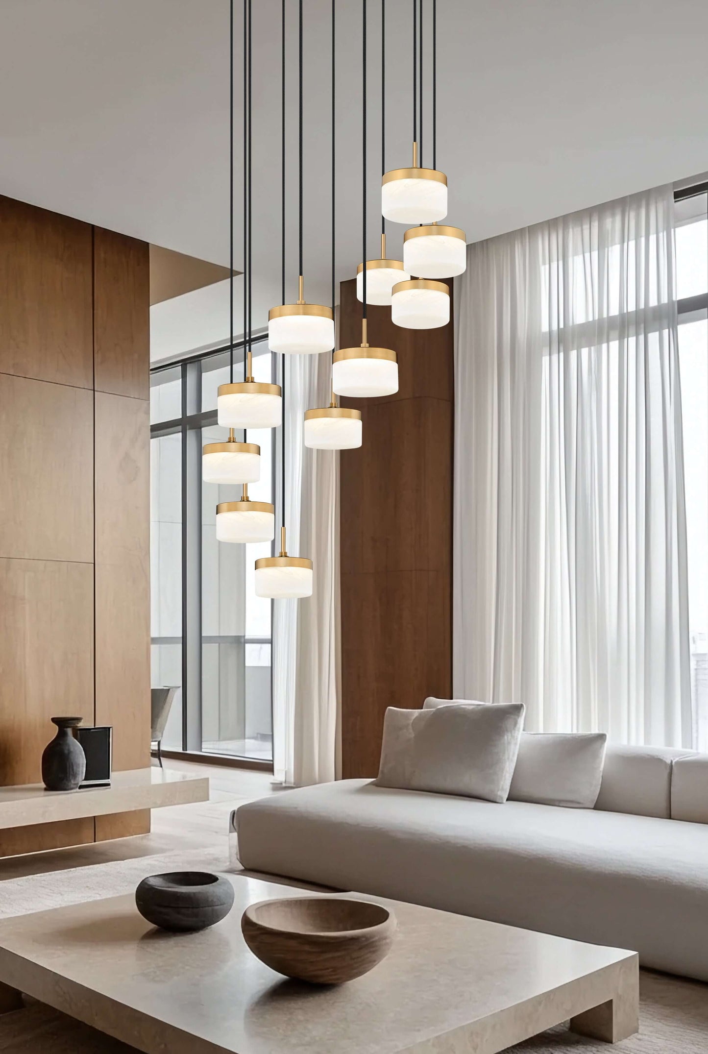 Renaud LED 11 Light Chandelier Modern Gold