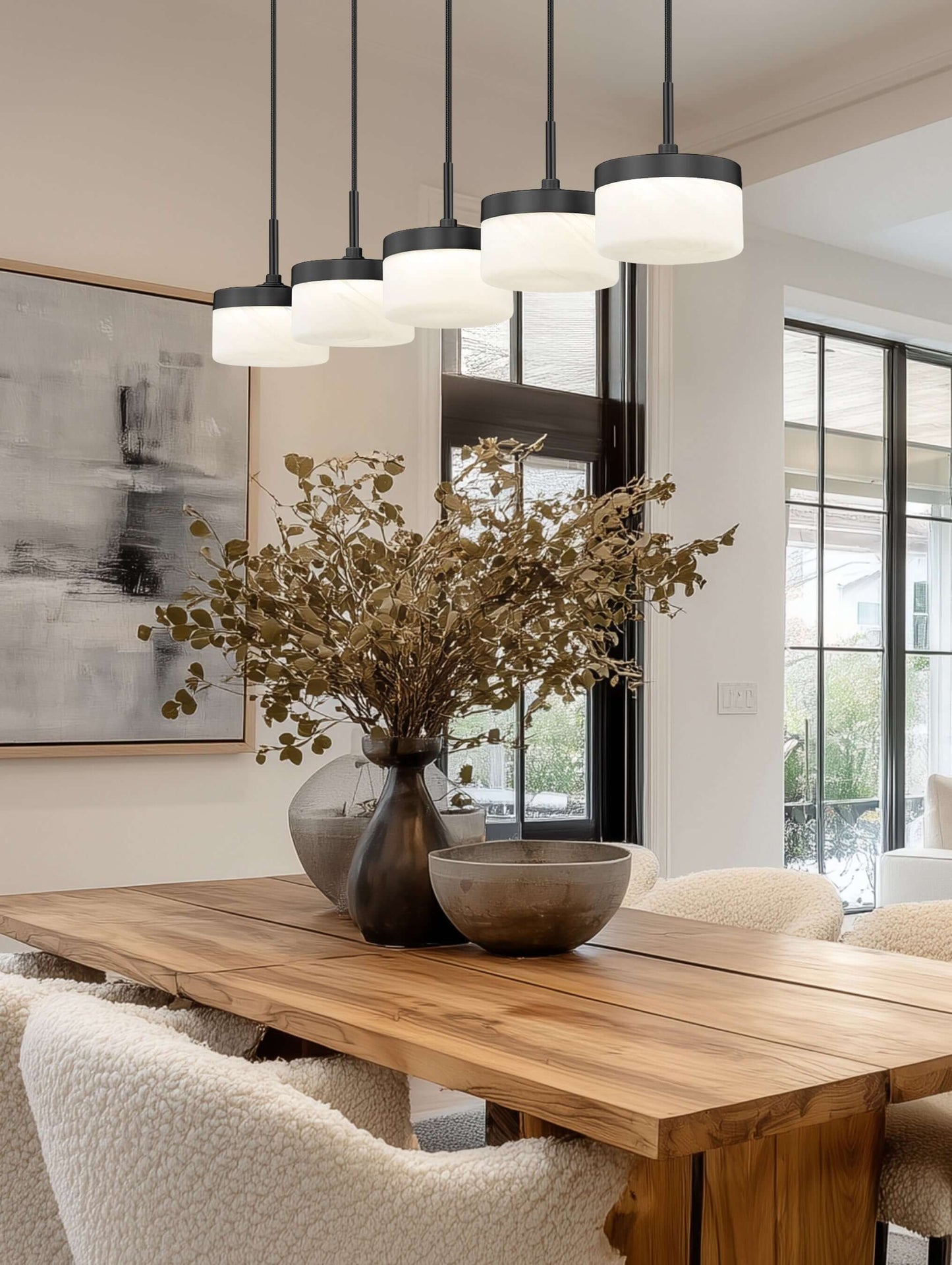 Renaud LED 5 Light Linear Chandelier Matte Black