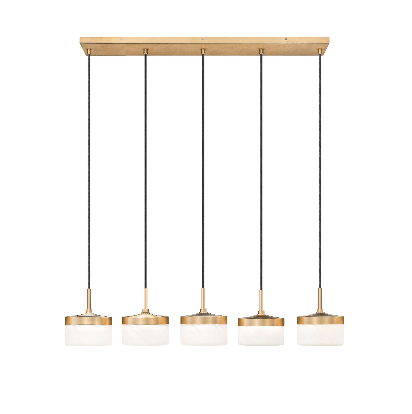Renaud LED 5 Light Linear Chandelier Modern Gold