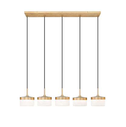 Renaud LED 5 Light Linear Chandelier Modern Gold