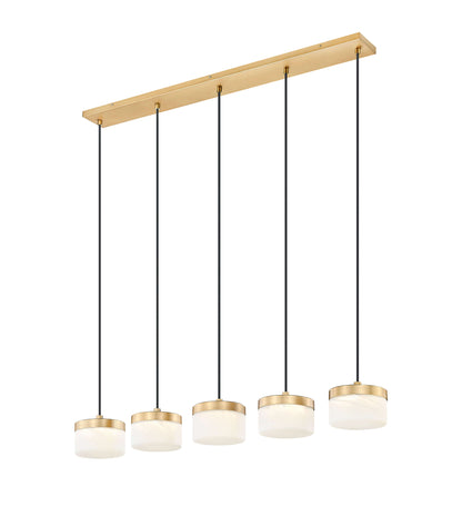 Renaud LED 5 Light Linear Chandelier Modern Gold